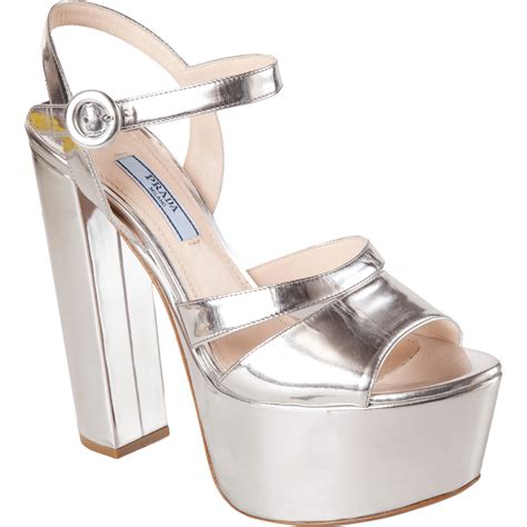 silver pradas|prada silver platform shoes.